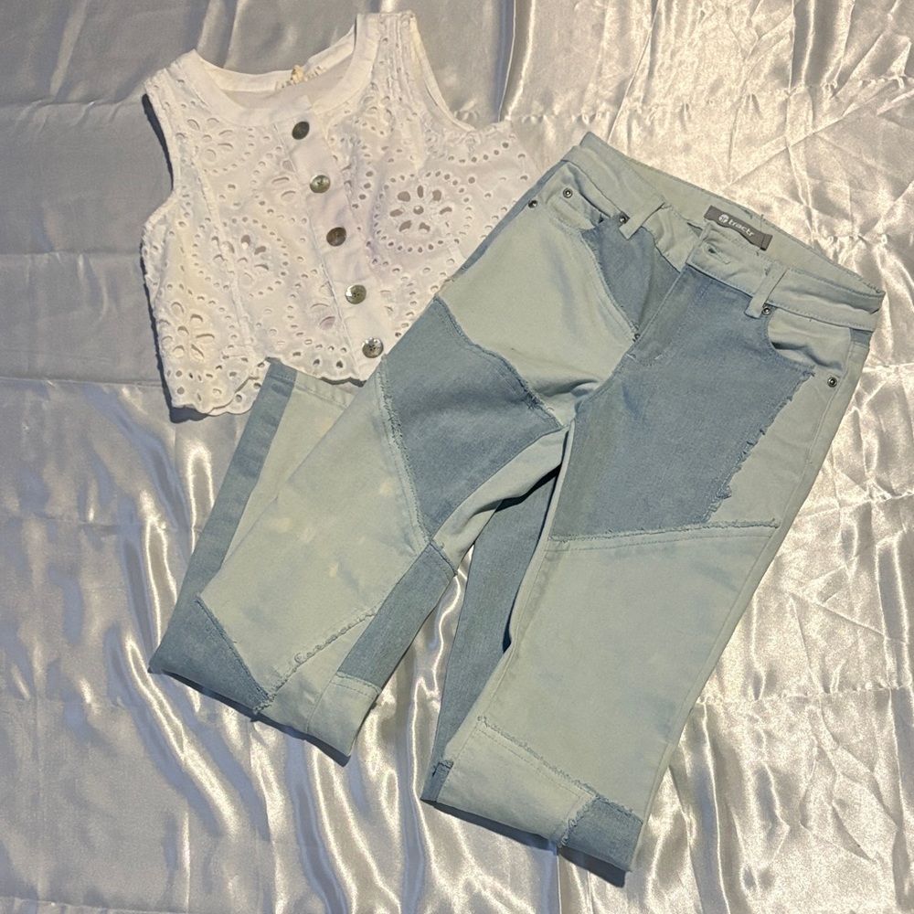 Copper Key White and Light Blue Kids Matching Set